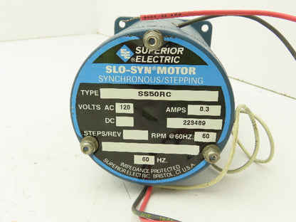 Superior Electric SS50RC SLO-SYN Synchronous/Stepping Motor 120V 72 RPM 0.3A