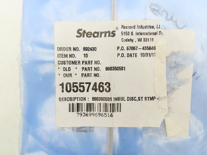 Sterns 10557463 800350501 Rexnord Brake Insul Disc St Stamp 892430