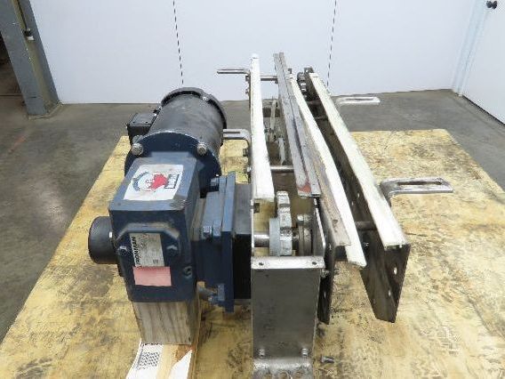 Arrowhead 3.25" Tabletop Stainless Bottle Conveyor 2-Belt Transfer 36" Drive 3PH