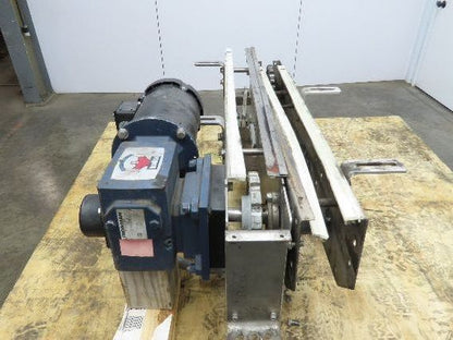 Arrowhead 3.25" Tabletop Stainless Bottle Conveyor 2-Belt Transfer 36" Drive 3PH