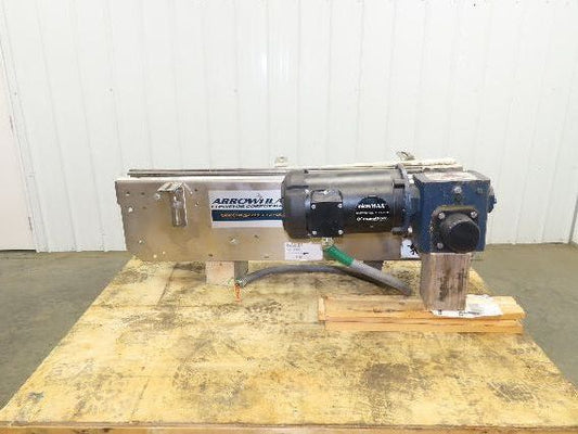 Arrowhead 3.25" Tabletop Stainless Bottle Conveyor 2-Belt Transfer 36" Drive 3PH