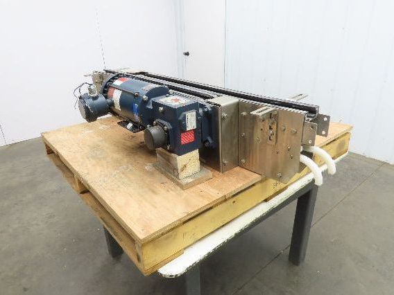 Arrowhead 3.25" Tabletop Stainless Bottle Conveyor 2-Belt Transfer 54" Drive 3PH