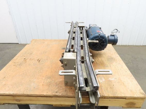 Arrowhead 3.25" Tabletop Stainless Bottle Conveyor 2-Belt Transfer 54" Drive 3PH