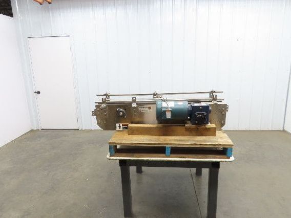 Arrowhead 3.25" Tabletop Stainless Bottle Conveyor 2-Belt Transfer 48" Drive 3PH