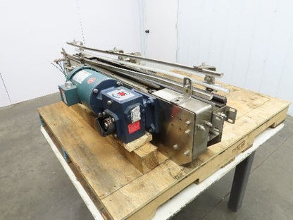 Arrowhead 3.25" Tabletop Stainless Bottle Conveyor 2-Belt Transfer 48" Drive 3PH