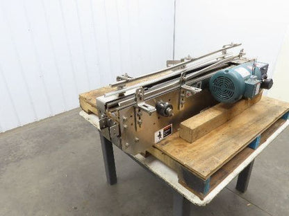 Arrowhead 3.25" Tabletop Stainless Bottle Conveyor 2-Belt Transfer 48" Drive 3PH