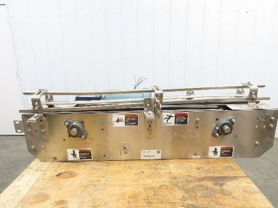 Arrowhead 3.25" Tabletop Stainless Bottle Conveyor 2-Belt Transfer 48" Drive 3PH