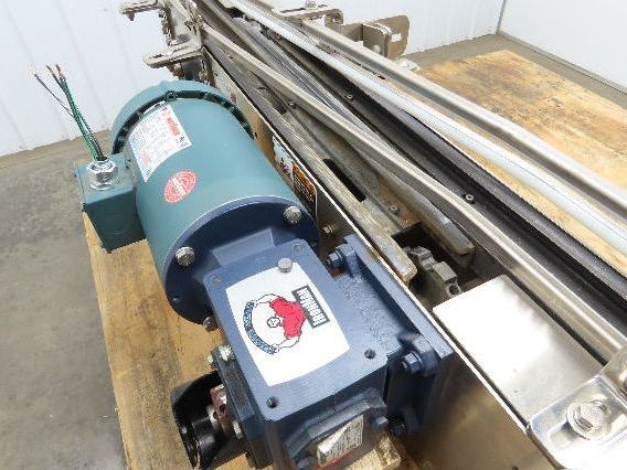 Arrowhead 3.25" Tabletop Stainless Bottle Conveyor 2-Belt Transfer 48" Drive 3PH
