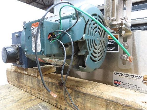 Arrowhead 3.25" Tabletop Stainless Bottle Conveyor 2-Belt Transfer 54" Drive 3PH