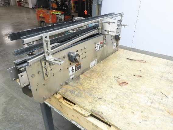 Arrowhead 3.25" Tabletop Stainless Bottle Conveyor 2-Belt Transfer 54" Drive 3PH