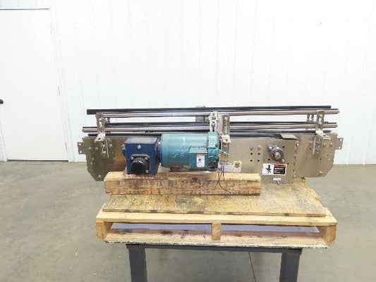 Arrowhead 3.25" Tabletop Stainless Bottle Conveyor 2-Belt Transfer 54" Drive 3PH