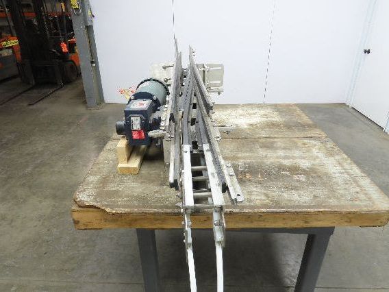 Arrowhead 3.25" Tabletop Stainless Bottle Conveyor 2-Belt Transfer 66" Drive 3PH