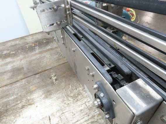 Arrowhead 3.25" Tabletop Stainless Bottle Conveyor 2-Belt Transfer 66" Drive 3PH
