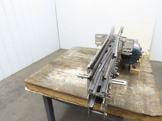 Arrowhead 3.25" Tabletop Stainless Bottle Conveyor 2-Belt Transfer 66" Drive 3PH