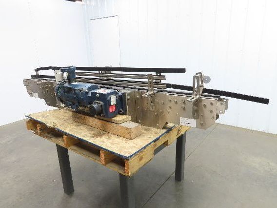 Arrowhead 3.25" Tabletop Stainless Bottle Conveyor 2-Belt Transfer 78" Drive 3PH