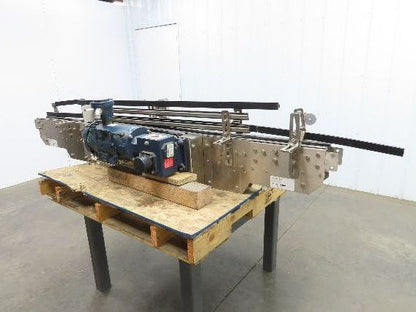 Arrowhead 3.25" Tabletop Stainless Bottle Conveyor 2-Belt Transfer 78" Drive 3PH