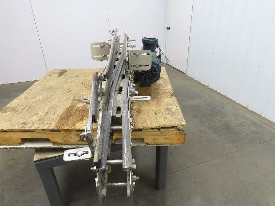 Arrowhead 3.25" Tabletop Stainless Bottle Conveyor 2-Belt Transfer 78" Drive 3PH