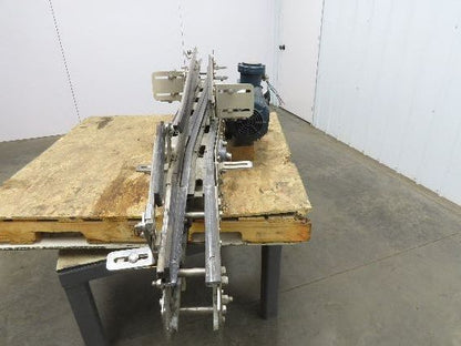 Arrowhead 3.25" Tabletop Stainless Bottle Conveyor 2-Belt Transfer 78" Drive 3PH