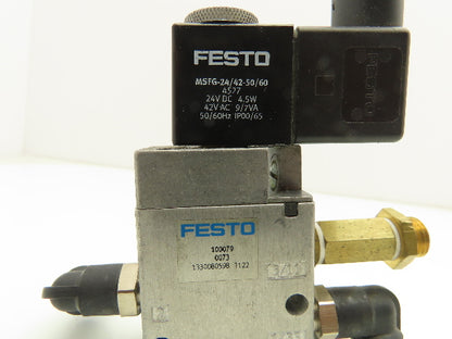 Festo MFH-3-1/8 Pneumatic 3/2 Solenoid Valve 1/8" NPT 24VDC