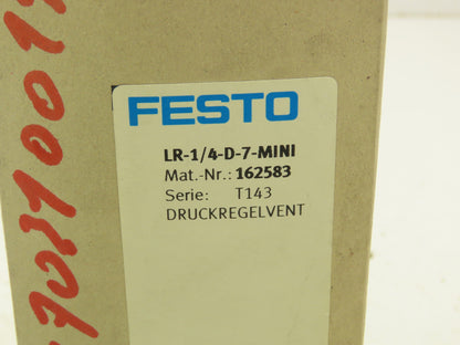 Festo LR-1/4-D-7-MINI Pressure Regulator Gauge 1600l/min 1/4" NPT