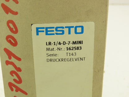 Festo LR-1/4-D-7-MINI Pressure Regulator Gauge 1600l/min 1/4" NPT