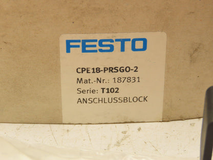 Festo CPE18-PRSGO-2 Pneumatic 2-Station Manifold Connection Block G1/2"