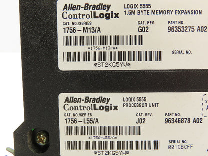 Allen Bradley 1756-L55 ControlLogix 5555 Processor Module M13 Memory 1.5M Byte