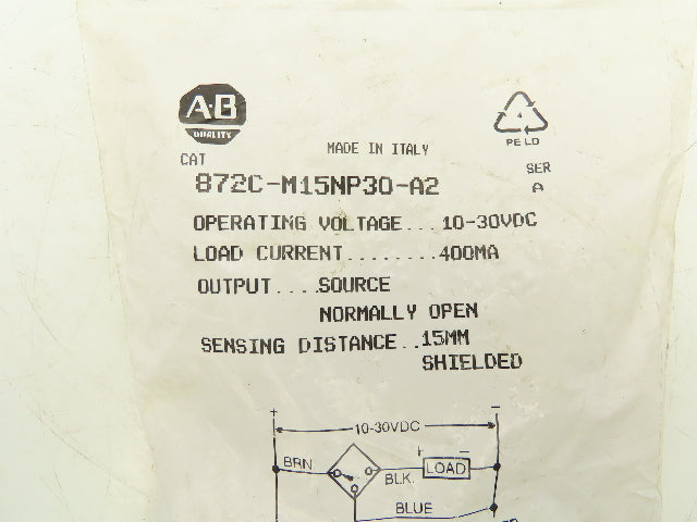 Allen Bradley 872C-M15NP30-A2 Inductive Proximity Sensor 15mm Range
