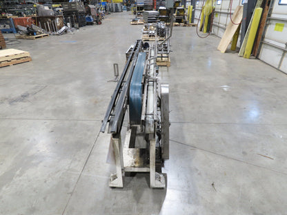 Eriez Magnetic Can Cleaner 3.25" Tabletop Stainless 3-Belt Bottle Conveyor 460V