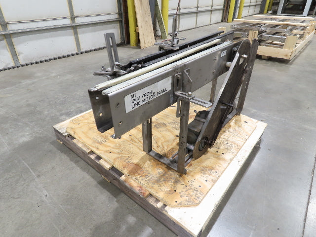 Arrowhead 3.25" Tabletop Stainless Bottle Conveyor 2-Belt 36" Transfer DC Drive