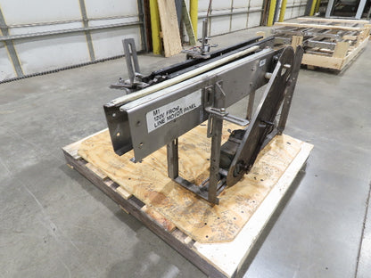 Arrowhead 3.25" Tabletop Stainless Bottle Conveyor 2-Belt 36" Transfer DC Drive