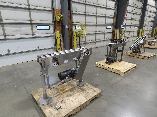 Arrowhead 3.25" Tabletop Stainless Bottle Conveyor 2-Belt Transfer 48" Drive 3PH