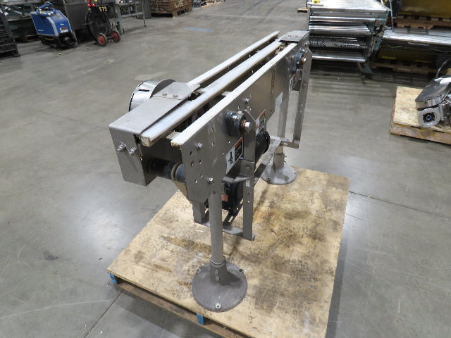 Arrowhead 3.25" Tabletop Stainless Bottle Conveyor 2-Belt Transfer 48" Drive 3PH