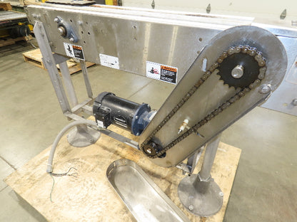 Arrowhead 3.25" Tabletop Stainless Bottle Conveyor 2-Belt Transfer 48" Drive 3PH