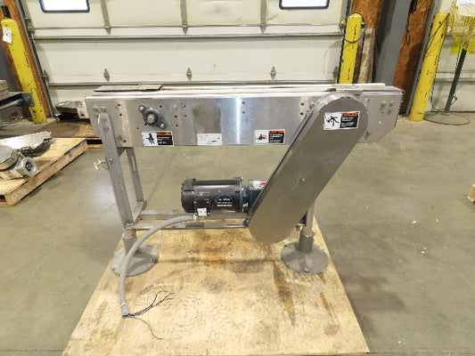 Arrowhead 3.25" Tabletop Stainless Bottle Conveyor 2-Belt Transfer 48" Drive 3PH