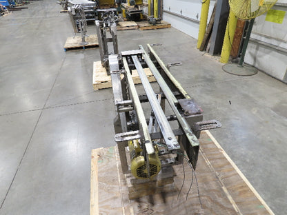 Arrowhead 3.25" Tabletop Stainless Bottle Conveyor 3-Belt Transfer 48" Drive 3PH