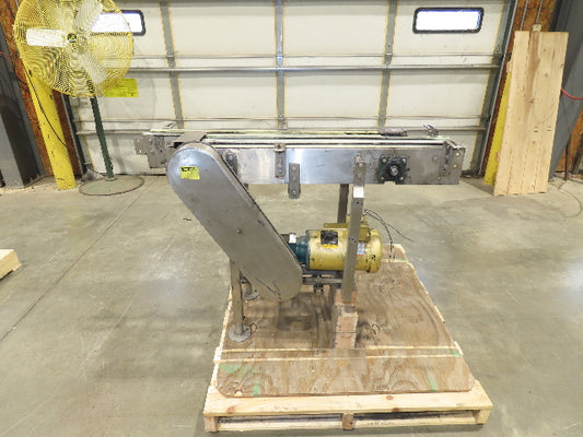 Arrowhead 3.25" Tabletop Stainless Bottle Conveyor 3-Belt Transfer 48" Drive 3PH