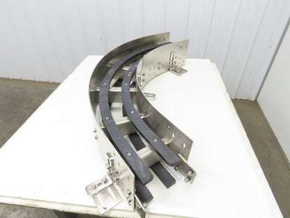 Arrowhead 7.5" Tabletop Belt Stainless Bottle Conveyor 90° Curve Section 48"