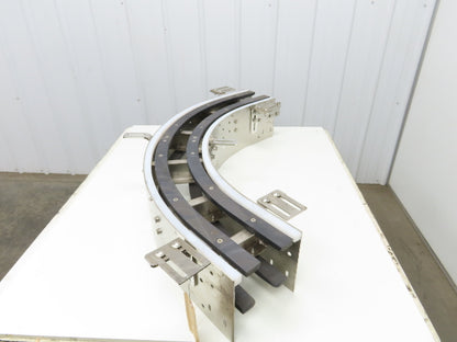 Arrowhead 7.5" Tabletop Belt Stainless Bottle Conveyor 90° Curve Section 48"