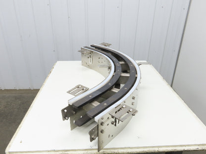 Arrowhead 7.5" Tabletop Belt Stainless Bottle Conveyor 90° Curve Section 48"