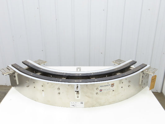 Arrowhead 7.5" Tabletop Belt Stainless Bottle Conveyor 90° Curve Section 48"