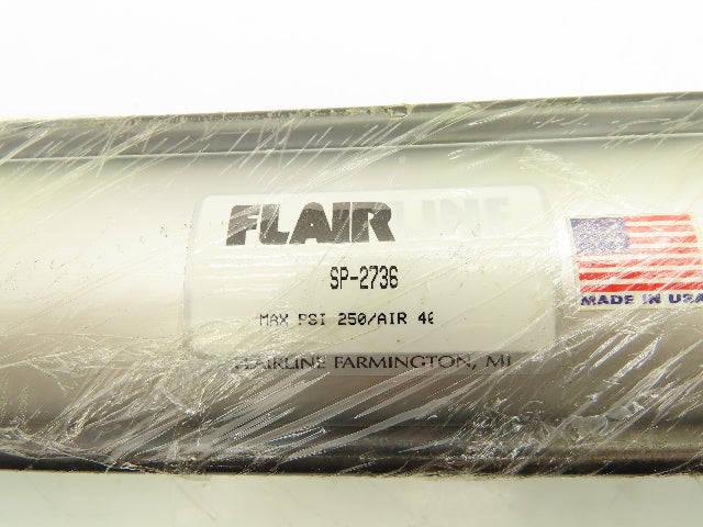 Flairline SP-2736 Flange Mount Pneumatic Cylinder 10" Stroke 2" Bore 5/8" Shaft