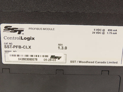 Woodhead SST-PFB-CLX ControlLogix Profibus Scanner Rev 1.3.0
