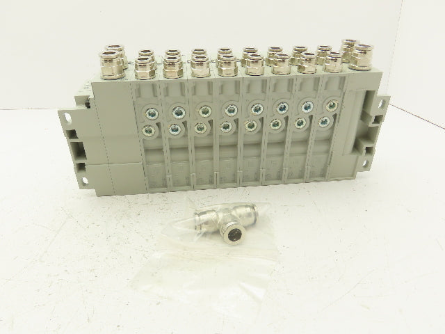 Numatics I63BA4Z2KN00030 120V Pneumatic Solenoid Valve 8-Station Manifold Assy