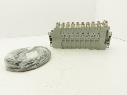 Numatics I63BA4Z2KN00030 120V Pneumatic Solenoid Valve 8-Station Manifold Assy