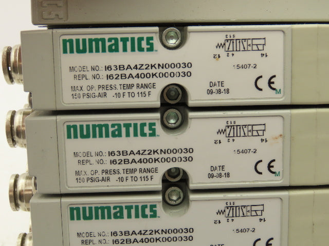 Numatics I63BA4Z2KN00030 120V Pneumatic Solenoid Valve 8-Station Manifold Assy
