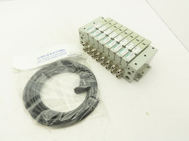 Numatics I63BA4Z2KN00030 120V Pneumatic Solenoid Valve 8-Station Manifold Assy