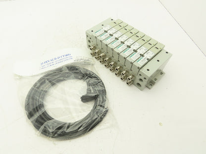 Numatics I63BA4Z2KN00030 120V Pneumatic Solenoid Valve 8-Station Manifold Assy