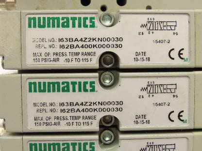 Numatics I63BA4Z2KN00030 120V Pneumatic Solenoid Valve 8-Station Manifold Assy