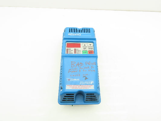 Reliance Electric SP500 VS Variable Speed AC Drive 1HP 230V 3PH -Parts or Repair